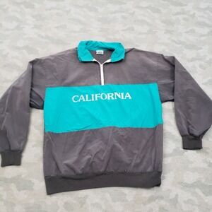Vintage Sun Triangle Sweatshirt Mens M-L Gray Y2k Windbreaker Made In USA Surf